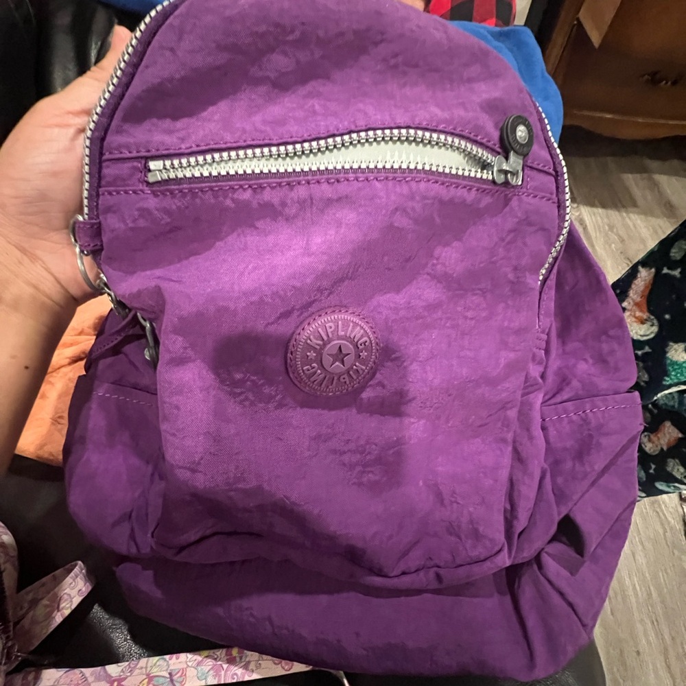 Kipling Purple Nylon Bag with Signature Logo